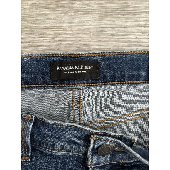 Banana Republic Girlfriend Side Stripe Tuxedo Crop Jeans Dark Wash Denim Cotton - Picture 4 of 8